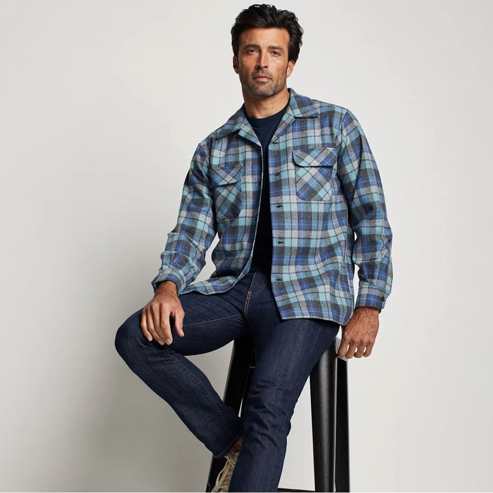 Pendleton Blue Plaid Board Shirt